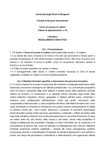 Università degli Studi di Bergamo Facoltà di Scienze Umanistiche
