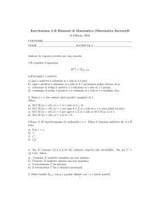 III esercitazione 2010 - Matematica e Applicazioni