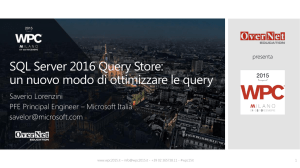 SQL Server 2016 Query Store: un nuovo modo di