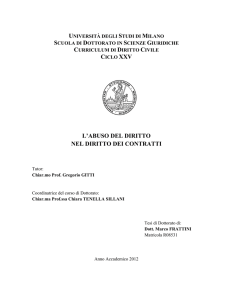 l`abuso del diritto nel diritto dei contratti