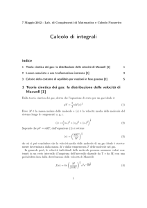 Calcolo di integrali - Dipartimento di Matematica