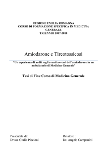 Amiodarone e Tireotossicosi - "Un esperienza di audit sugli