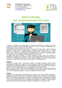 PHP E MYSQL per programmare siti web