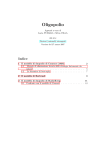 Appunti sul duopolio/oligopolio