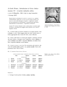 A Greek Primer. Introduzione al Greco Antico Lezione VI