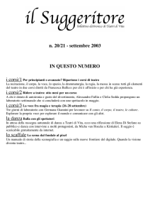 n. 20/21 - settembre 2003 IN QUESTO NUMERO