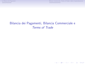 Bilancia dei Pagamenti, Bilancia Commerciale e Terms of Trade