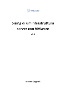 Sizing di un`infrastruttura server con VMware