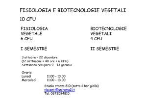 la cellula vegetale - Università degli Studi di Roma "Tor Vergata"