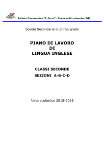 piano di lavoro di lingua inglese - Istituto Comprensivo "Enrico Fermi"