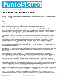 Stampa - La tua salute, non mandarla in fumo