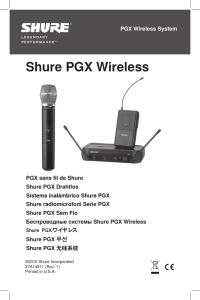 Shure PGX Wireless User Guide