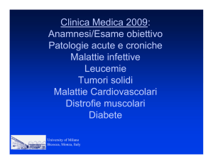 Clinica Medica 2009: Anamnesi/Esame obiettivo Patologie acute e