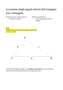 la somma degli angoli interni del triangolo non rettangolo