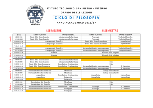 CICLO DI FILOSOFIA - Istituto Teologico San Pietro