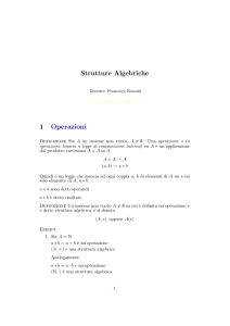 Strutture Algebriche 1 Operazioni