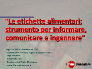 “Le etichette alimentari: strumento per informare, comunicare e