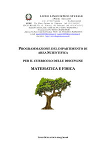 Piano di lavoro annuale Matematica e Fisica