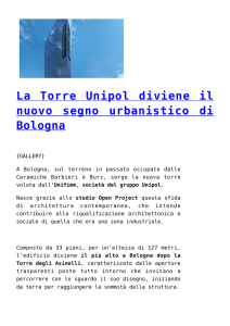 La Torre Unipol diviene il nuovo segno urbanistico di Bologna