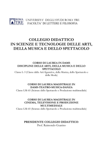 collegio didattico in scienze e tecnologie delle arti, della musica e