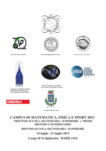 CAMPUS DI MATEMATICA, FISICA E SPORT 2013