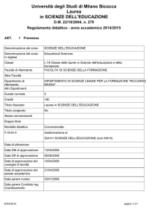 Regolamento Didattico Educazione 2014-2015