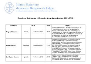 Lista iscritti - Istituto Superiore di Scienze Religiose di Udine