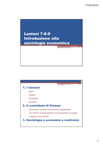 Slides Soc Economica - Dipartimento di Sociologia e Ricerca