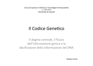 Il codice Genetico (20/04/2015)