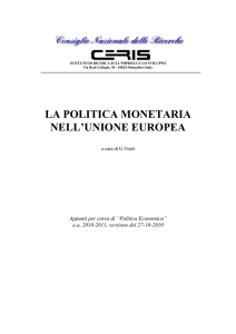 la politica monetaria nell`unione europea - Ceris-CNR