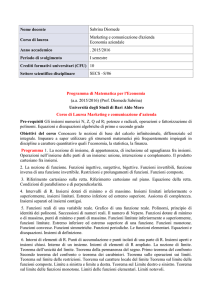 programma Matematica per l`economia 2015-2016- Prof.ssa