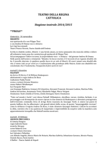 Programma stagione teatrale 2014 2015 Teatro della Regina