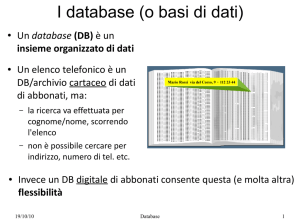 I database (o basi di dati) - Dipartimento di Matematica e Informatica