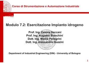 Modulo 7.2: Esercitazione Impianto idrogeno