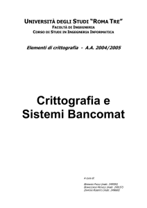 Crittografia e Sistemi Bancomat