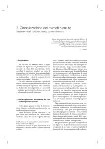 2. Globalizzazione dei mercati e salute - e-learning