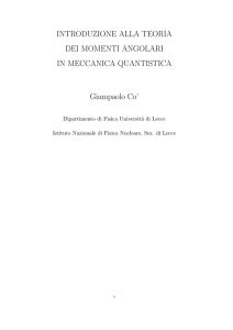 Introduzione ai Momenti Angolari in Meccanica Quantistica