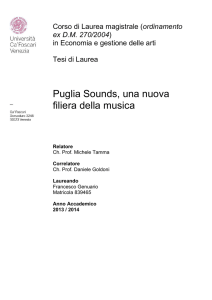 Puglia Sounds, una nuova filiera della musica