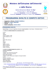 programma svolto e compiti estivi - Istituto Comprensivo Statale "A