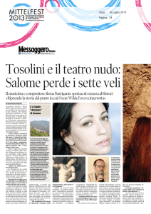 Tosolini e il teatro nudo: Salome perde i sette veli