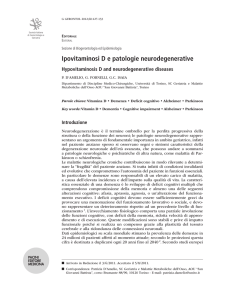Ipovitaminosi D e patologie neurodegenerative