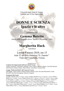 DONNE E SCIENZA Ipazia e le altre - Università degli Studi di Verona