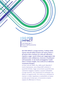 GO FOR IMPACT: a lungo termine, l`utilizzo delle risorse naturali