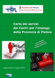 Carta dei servizi dei Centri per l`impiego della Provincia di Pistoia