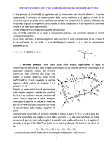 principi di kirchhoff per la risoluzione dei circuiti elettrici