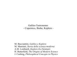 Galileo l`astronomo - Copernico, Brahe, Keplero -