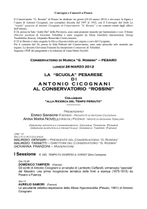 "scuola" pesarese di Antonio Cicognani al Conservatorio "G. Rossini"