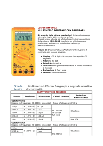 Scheda tecnica Multimetro LCD con Bargraph e segnale acustico di