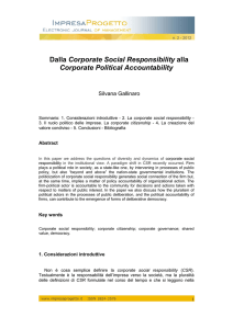 Dalla Corporate Social Responsibility alla Corporate Political
