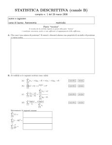 STATISTICA DESCRITTIVA (canale B)